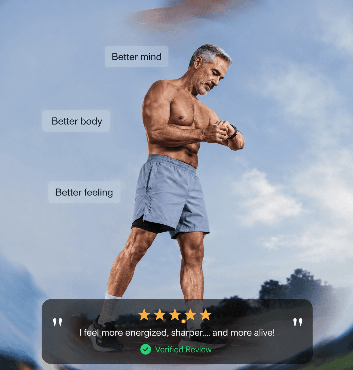 Athlete checking recovery on a running track
