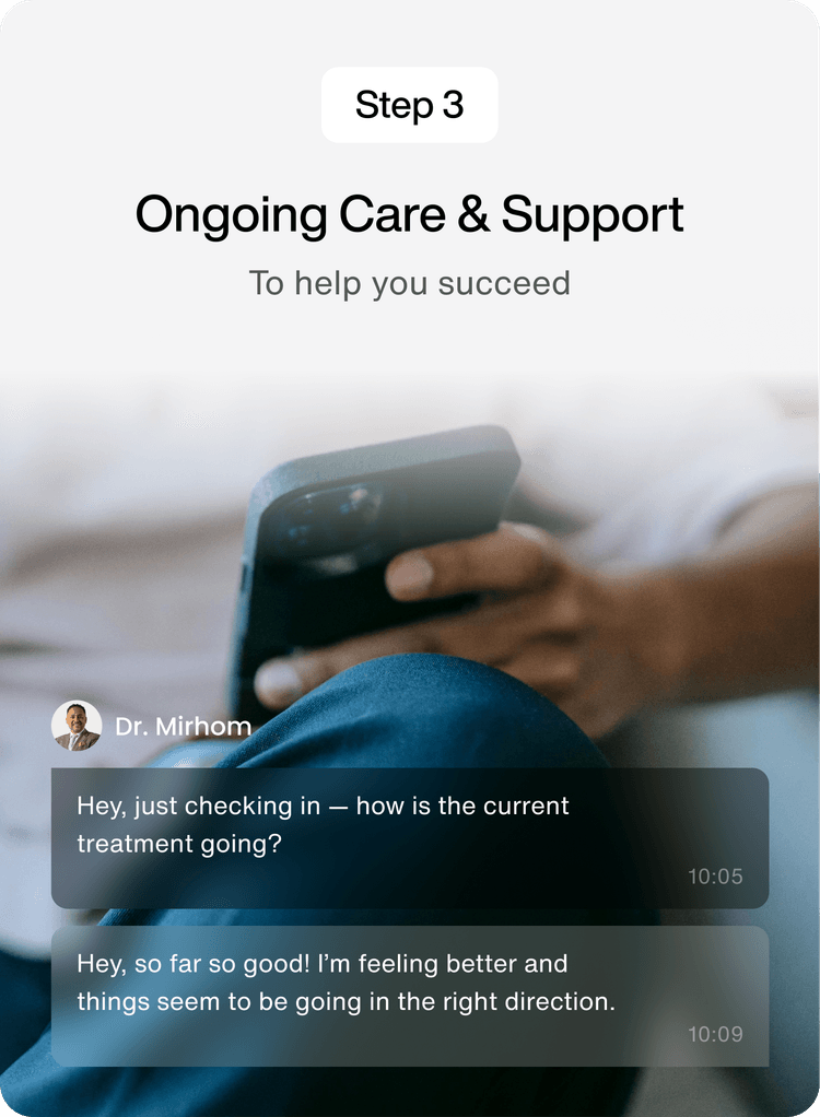 Ongoing Care & Support — To help you succeed